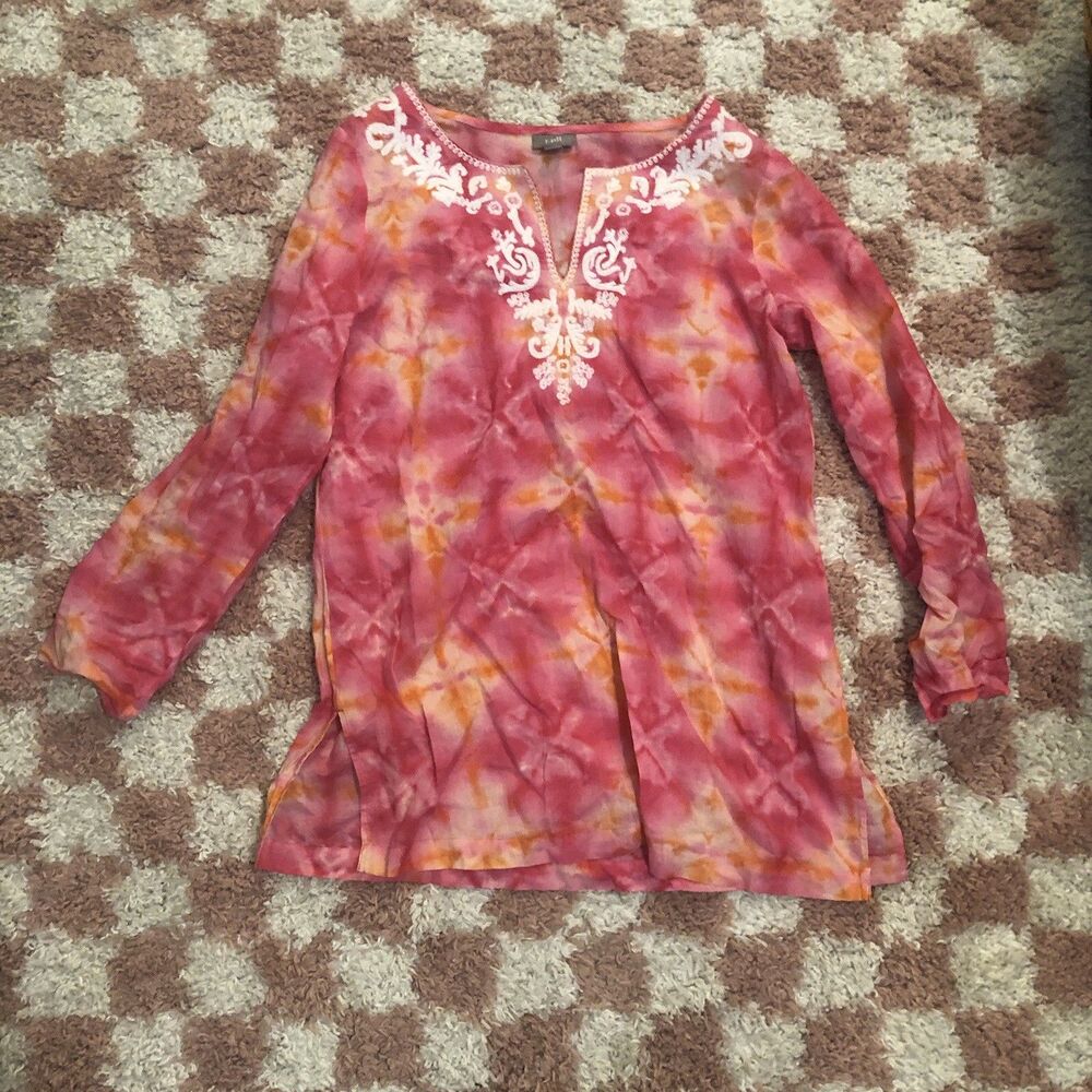 J Jill Boho Embroidered Tunic